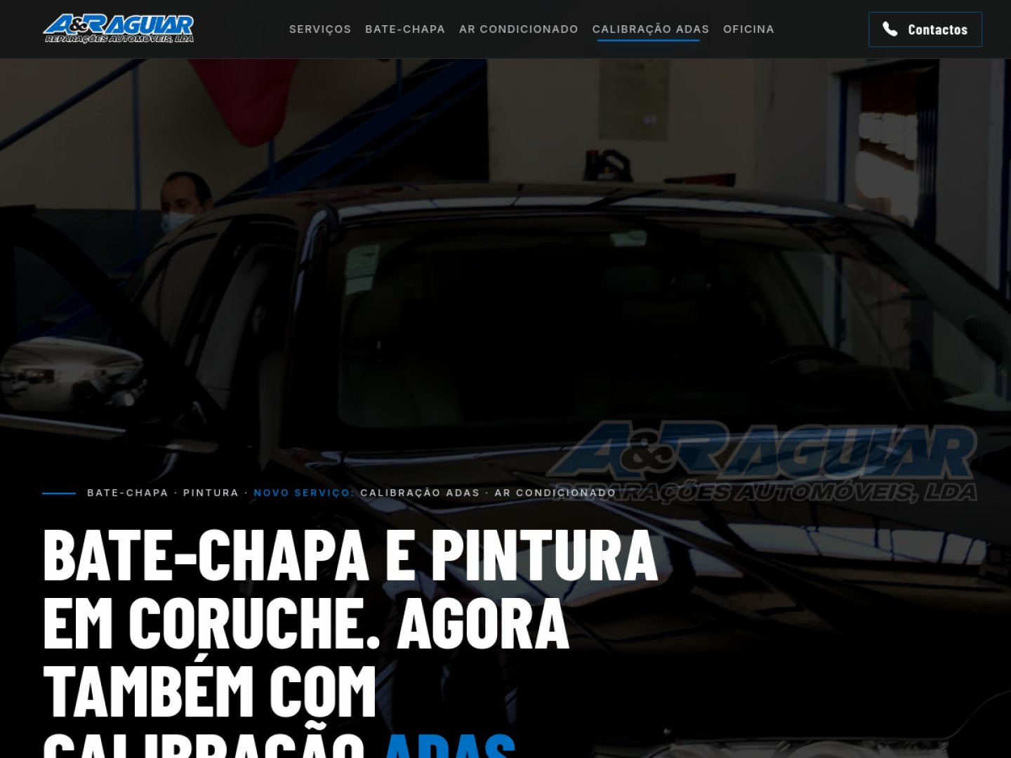 Página inicial do website da A&R Aguiar